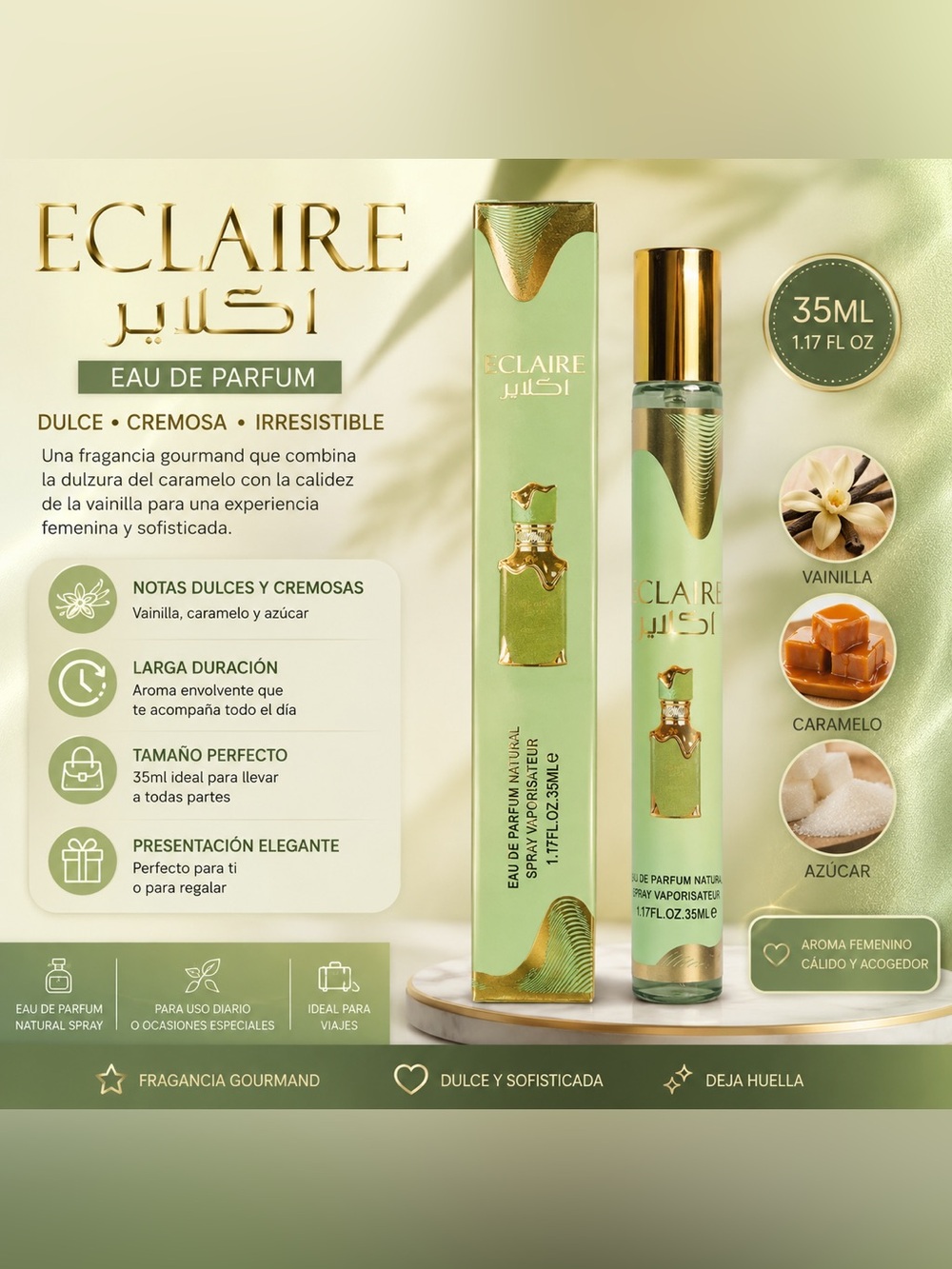 ECLAIRE EDP 35 ml Spray – sweet vanilla caramel long lasting fragrance NIB